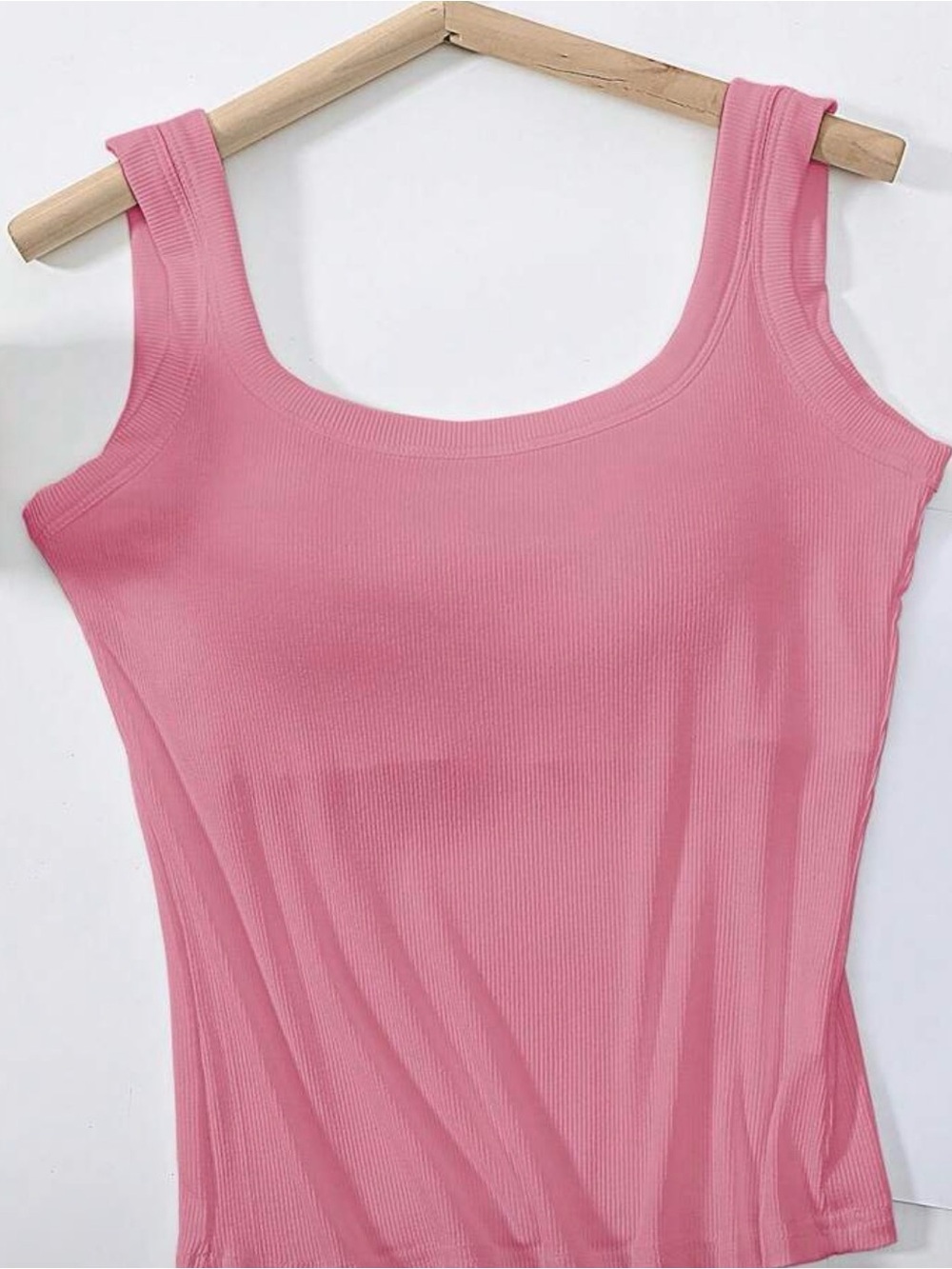 Pink Ribbed Tank Top